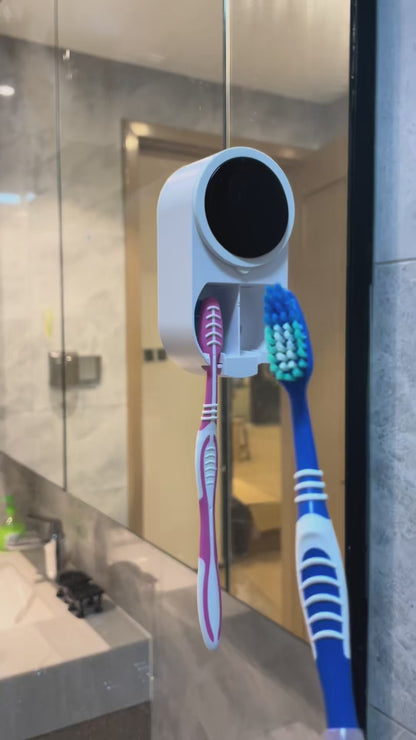 Sterilizzatore Spazzolini UV Portatile – Supporto e Dispenser Dentifricio | Igienizzatore Antibatterico per Bagno